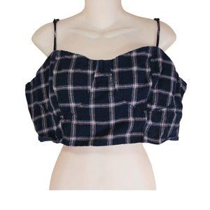 American Eagle Outfitters Crop Top Plus Size XXL Plaid Sleeveless Shirt